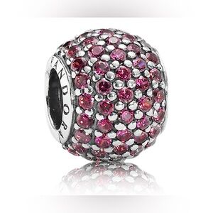 Authentic Pandora Retired Red Pave Lights Zirconia Openwork S925 Ale Charm